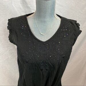 Faded Glory Black Embellished TShirt